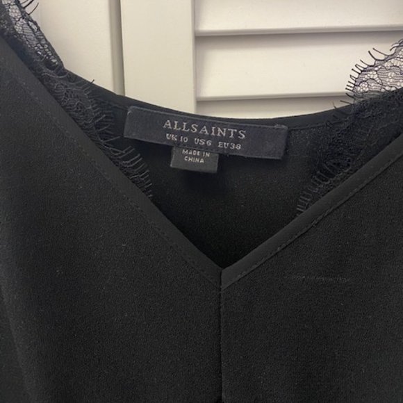 All Saints black mini dress w/ lace - Picture 2 of 4